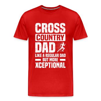 Crosslauf | Cross Country Läufer Berglauf Geschenk - Männer Premium Bio T-Shirt - Rot - Vorne - Damien (186cm)