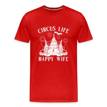 Cirque Graphique Cirque Vie Femme Heureuse Cirque Cadeau - T-shirt bio Premium Homme - rouge - Devant - Damien (186cm)