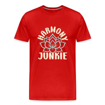 Yoga Harmony Junkie Drôle de Yoga - T-shirt bio Premium Homme - rouge - Devant - Damien (186cm)