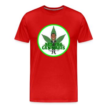 Fumée - fumer - Obama - T-shirt bio Premium Homme - rouge - Devant - Damien (186cm)