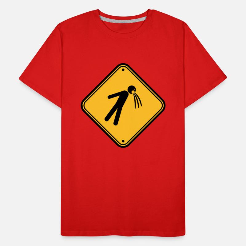 shield caution note vomit vomit Men's Premium Organic T-Shirt