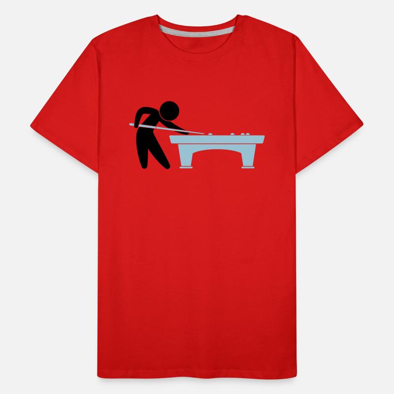 A pool player is on the pool table Men's Premium Organic T-Shirt