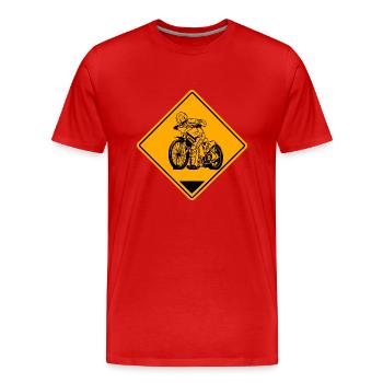 Speedway Road Sign - Männer Premium Bio T-Shirt - Rot - Vorne - Damien (186cm)