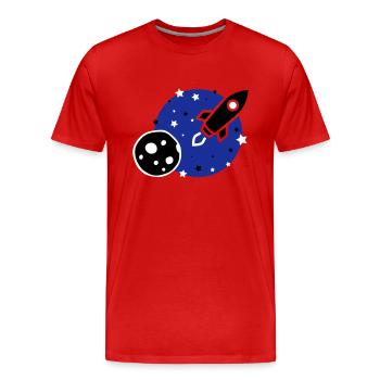 rocket - Men's Premium Organic T-Shirt - red - Front - Damien (186cm)