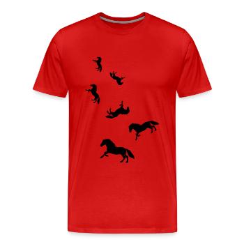 Icône Cheval Cheval - T-shirt bio Premium Homme - rouge - Devant - Damien (186cm)