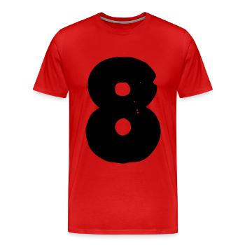 8 Nombre - T-shirt bio Premium Homme - rouge - Devant - Damien (186cm)