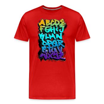 GRAFFITI ALPHABET - T-shirt bio Premium Homme - rouge - Devant - Damien (186cm)