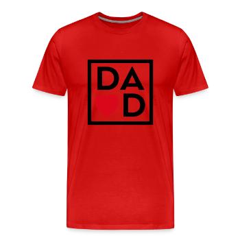 Papa - Männer Premium Bio T-Shirt - Rot - Vorne - Damien (186cm)