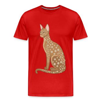 Katze mit Punkten - Männer Premium Bio T-Shirt - Rot - Vorne - Damien (186cm)