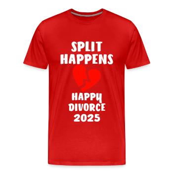 Dictons du divorce Séparation divorcée 2025 - T-shirt bio Premium Homme - rouge - Devant - Damien (186cm)