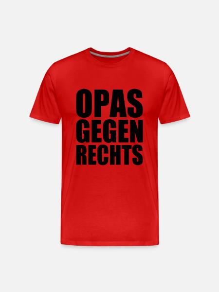 Opas gegen rechts - Männer Premium Bio T-Shirt - Rot