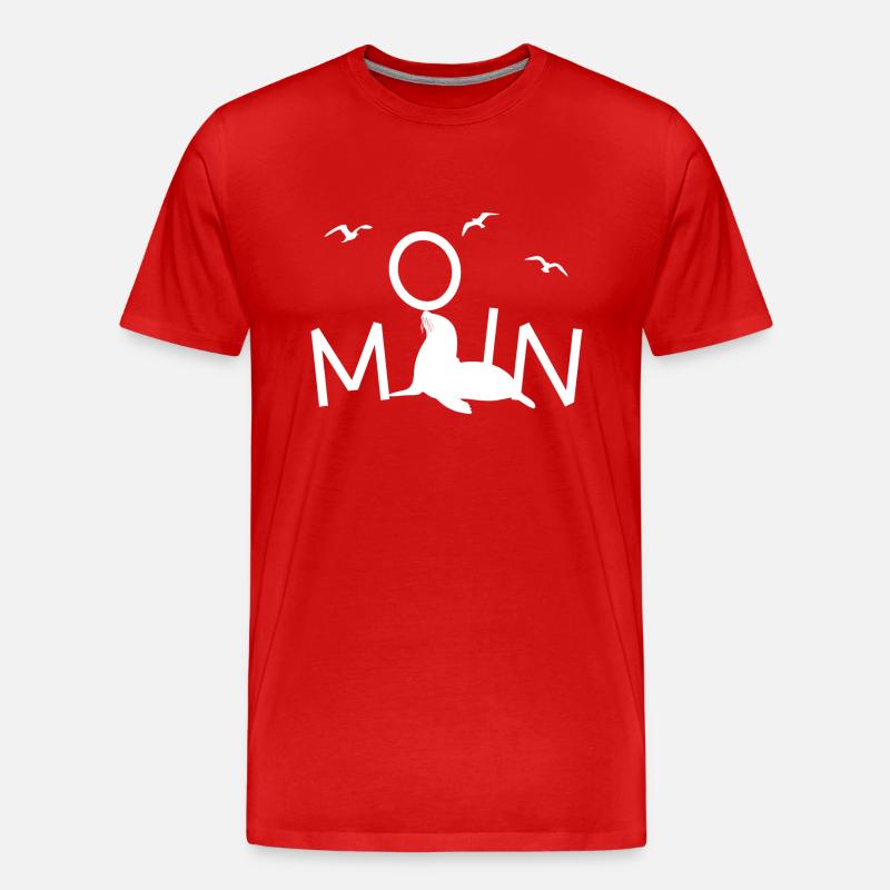 Moin Robbe Möwe - Männer Premium Bio T-Shirt - Rot