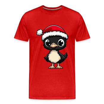 Bouquet Noël Mignon - T-shirt bio Premium Homme - rouge - Devant - Damien (186cm)