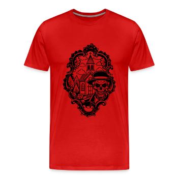Manoir horreur - Halloween - T-shirt bio Premium Homme - rouge - Devant - Damien (186cm)