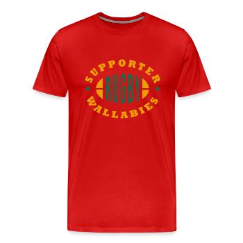 Rugby Wallabies supporter rugby australie - T-shirt bio Premium Homme - rouge - Devant - Damien (186cm)