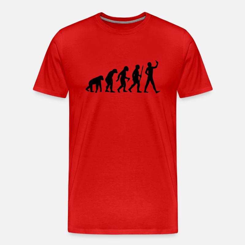 Evolution #Selfie - Männer Premium Bio T-Shirt - Rot