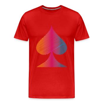 Idée cadeau poker - T-shirt bio Premium Homme - rouge - Devant - Damien (186cm)