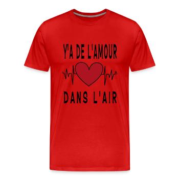 L'AMOUR - T-shirt bio Premium Homme - rouge - Devant - Damien (186cm)
