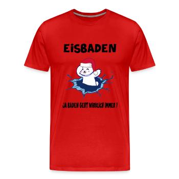 Ice Bath Polar Bear Ice Bath Winter Swimmer Winter Pool - Men's Premium Organic T-Shirt - red - Front - Damien (186cm)