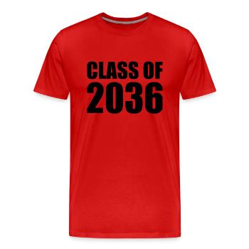 Class of 2036 - Men's Premium Organic T-Shirt - red - Front - Damien (186cm)