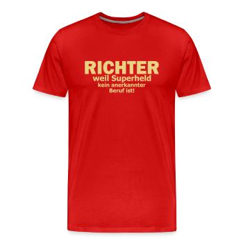 Richter - Männer Premium Bio T-Shirt - Rot - Vorne - Damien (186cm)