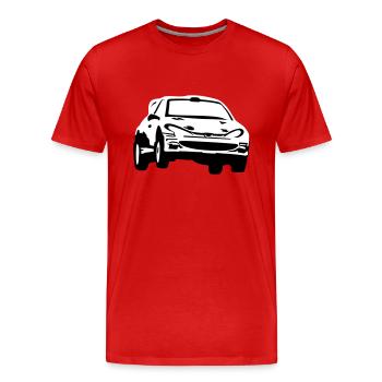 Rallye, Rallyeauto, Rennauto - Männer Premium Bio T-Shirt - Rot - Vorne - Damien (186cm)