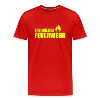 Feuerwehr - Männer Premium Bio T-Shirt - Rot - Vorne - Damien (186cm)