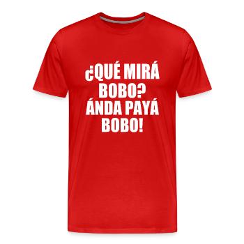 que mira bobo - Männer Premium Bio T-Shirt - Rot - Vorne - Damien (186cm)