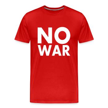 No war - T-shirt bio Premium Homme - rouge - Devant - Damien (186cm)
