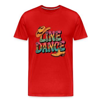 La danse en ligne : mon hobby - ma passion - mon truc - T-shirt bio Premium Homme - rouge - Devant - Damien (186cm)