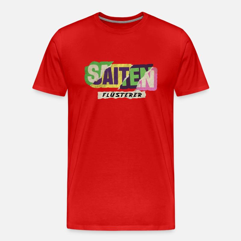 Saiten Flüsterer - Männer Premium Bio T-Shirt - Rot