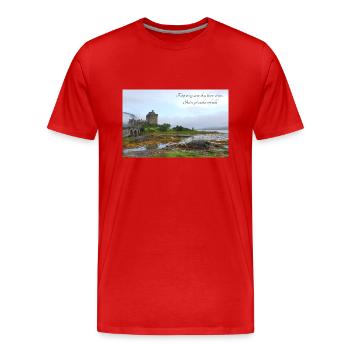 Château Eilean Donan - T-shirt bio Premium Homme - rouge - Devant - Damien (186cm)