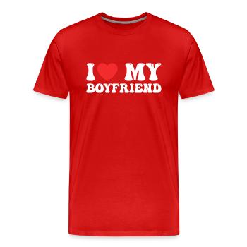 I Love My Boyfriend - T-shirt bio Premium Homme - rouge - Devant - Damien (186cm)
