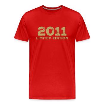 Geburtstagsgeschenk Jahrgang 2011 Jahrgang 2011 - Männer Premium Bio T-Shirt - Rot - Vorne - Damien (186cm)