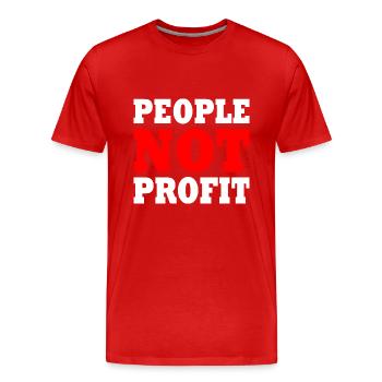 People not profit - T-shirt bio Premium Homme - rouge - Devant - Damien (186cm)