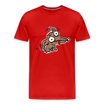 Dog Drawing - Men's Premium Organic T-Shirt - red - Front - Damien (186cm)