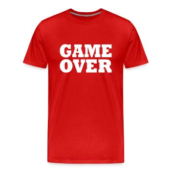 Game over - T-shirt bio Premium Homme - rouge - Devant - Damien (186cm)
