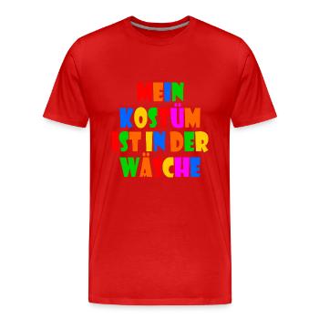 mein kostüm ist in der wäsche - Männer Premium Bio T-Shirt - Rot - Vorne - Damien (186cm)
