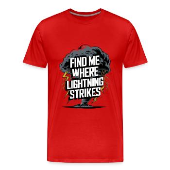 Gewitter T-Shirt Unwetter Geschenk Blitz Donner - Männer Premium Bio T-Shirt - Rot - Vorne - Damien (186cm)