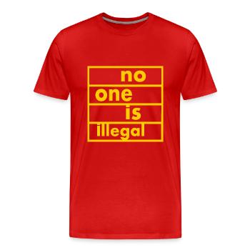 No one is illegal - T-shirt bio Premium Homme - rouge - Devant - Damien (186cm)