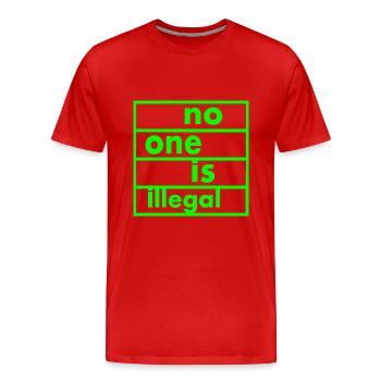 No one is illegal - T-shirt bio Premium Homme - rouge - Devant - Damien (186cm)