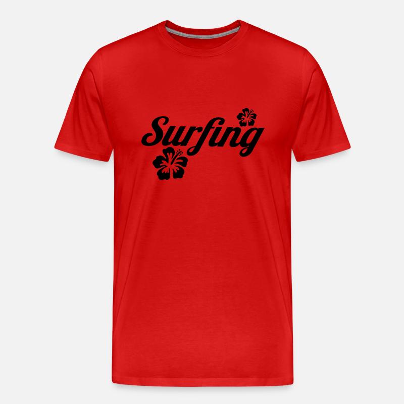 surfing - Männer Premium Bio T-Shirt - Rot