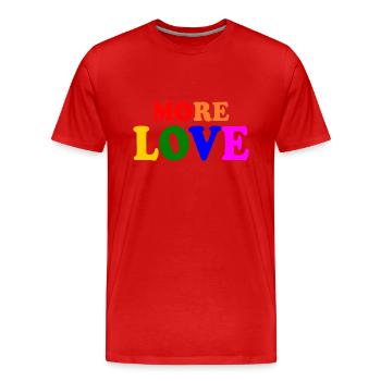 More love - T-shirt bio Premium Homme - rouge - Devant - Damien (186cm)