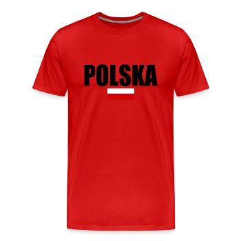 Polska - T-shirt bio Premium Homme - rouge - Devant - Damien (186cm)