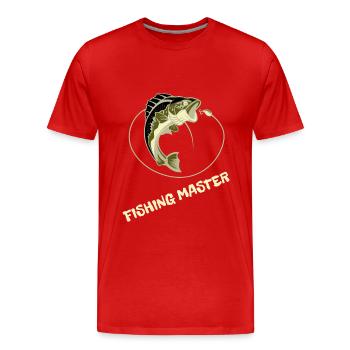 Meister des Anglens. - Männer Premium Bio T-Shirt - Rot - Vorne - Damien (186cm)