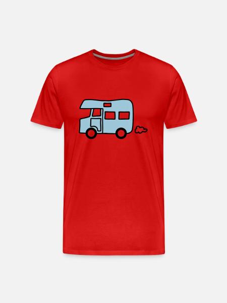 Wohnmobil - Caravan - V2 - Männer Premium Bio T-Shirt - Rot