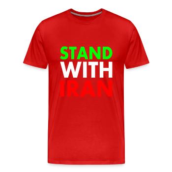 Stand with iran - Men's Premium Organic T-Shirt - red - Front - Damien (186cm)