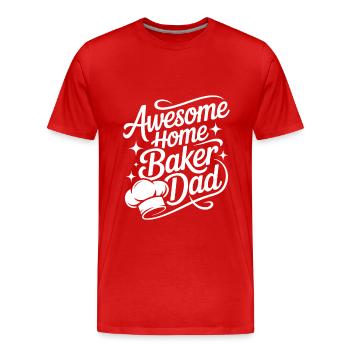 Super Baker Papas Club Dad bakes best - Men's Premium Organic T-Shirt - red - Front - Damien (186cm)