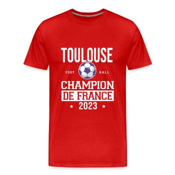 Cadeau foot joueur de foot parfait football - T-shirt bio Premium Homme - rouge - Devant - Damien (186cm)