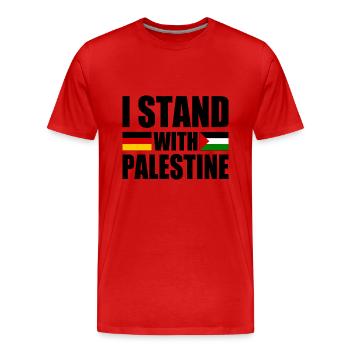 I stand with palestine - Männer Premium Bio T-Shirt - Rot - Vorne - Damien (186cm)